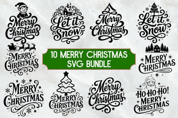 10 Merry Christmas SVG Graphics for Website and Editorial Design