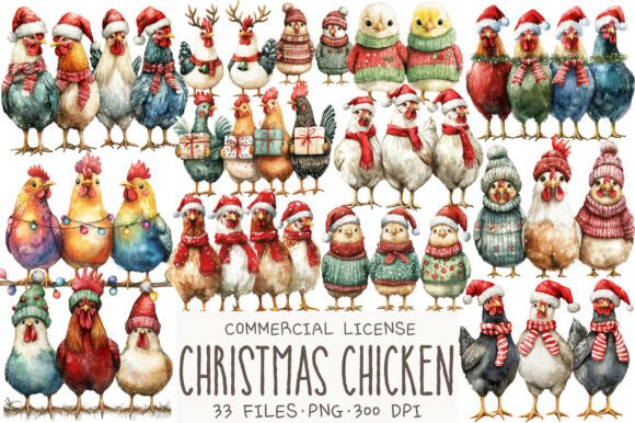 Christmas Chicken Watercolor Clipart: A Brand Designer’s Review
