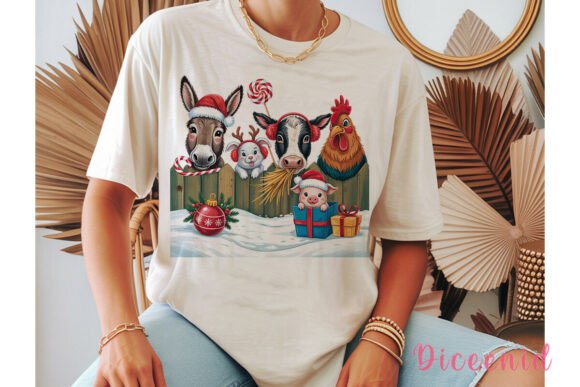 Christmas Farm Animals PNG Clipart for Local Business Branding