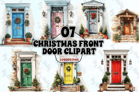 Christmas Front Door Clipart PNG for Illustrations