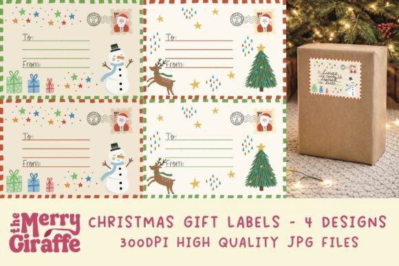 Christmas Gift Tag Label Templates: A Versatile Illustration Asset for Seasonal Branding