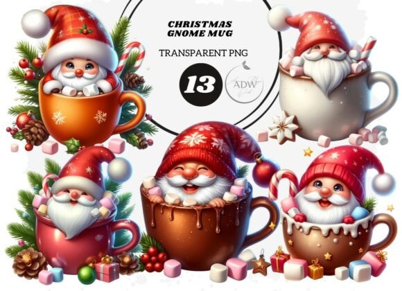 Christmas Gnome Mug: A Review of the Illustrations for Handmade Crafts