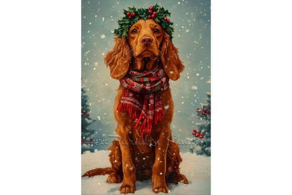 Christmas Irish Red Setter Winter Art Embroidery Design Review