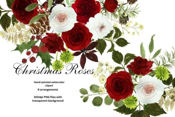 Christmas Red and White Floral Bouquets
