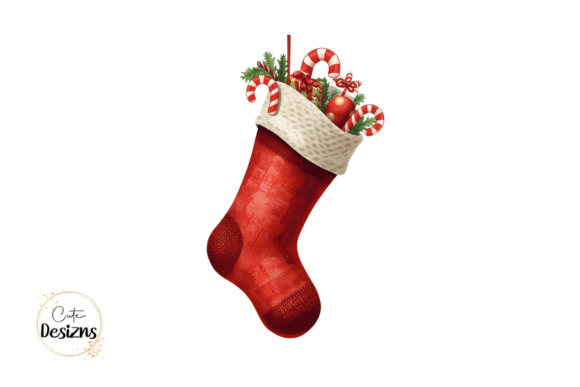 Christmas Sock PNG Holiday Clipart for Brand Illustrations