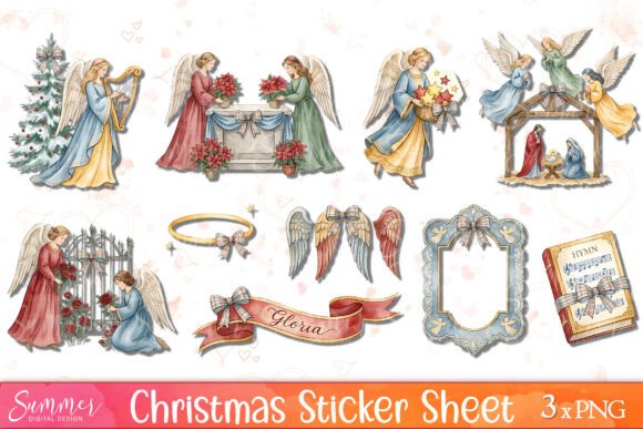 Christmas Victorian Sticker Sheets PNGs: A Designer’s Take on Festive Illustrations
