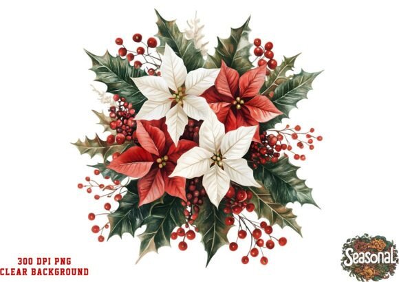 Classic Holiday Christmas Bouquet PNG: A Versatile Illustration for Content Publishing