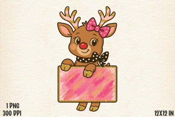 Coquette Christmas Reindeer Png: Editorial Illustrations for Modern Blogs