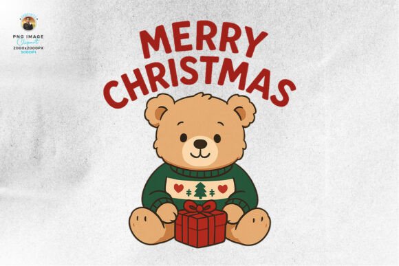 Cute Christmas Teddy Bear Clipart PNG: A Designer’s Review for Illustrations