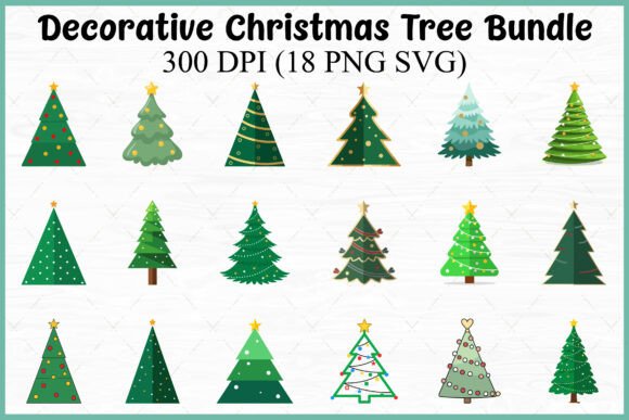 Cute Christmas Tree Clipart PNG SVG Set: A Designer’s Perspective on Holiday Illustrations