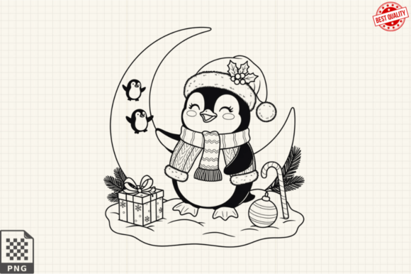 Dressed for Christmas Baby Penguin PNG Illustrations Review
