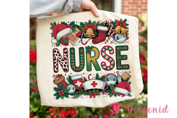 Festive Nurse Christmas PNG Clipart for Commercial Illustrations
