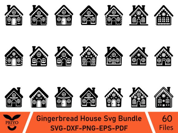 Gingerbread House Svg Bundle: Festive Illustrations for Real Craft Projects