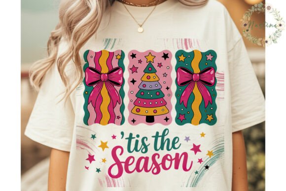 Tis the Season Christmas Bow PNG Clipart Illustrations