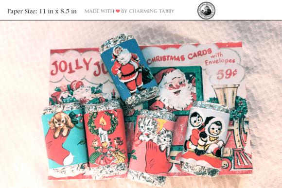 Vintage Christmas Treat Box Illustrations for Digital Sellers