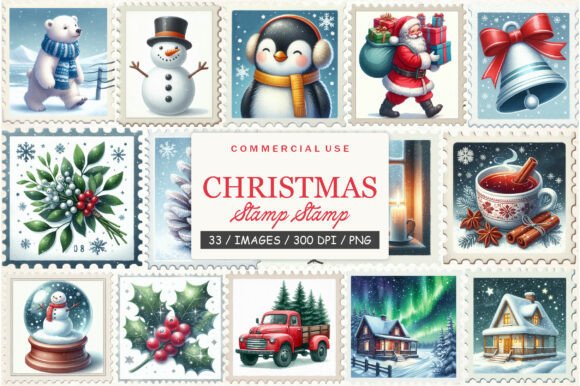 Winter Postage Stamp Christmas Stamp: A Designer’s Review for Illustrations